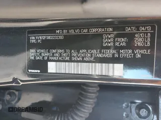 2013 Volvo S60 T5 Premier with VIN YV1612FS8D2232393, listed as a Copart auction lot 70496974 with 132,930 mi miles and Clean Title. Bid and sale history available at carsss.com. Image 12.