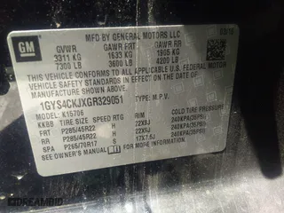 2016 Cadillac Escalade Premium Collection with VIN 1GYS4CKJXGR329051, listed as a IAAI auction lot 39978863 with 1 mi miles. Bid and sale history available at carsss.com. Image 9.