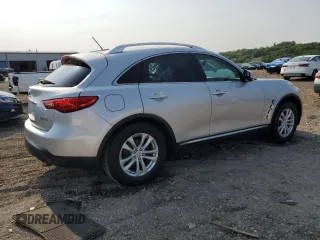 2014 Infiniti QX70 with VIN JN8CS1MW8EM411680, listed as a Copart auction lot 60350065 with 124,245 mi miles and Salvage title. Bid and sale history available at DreamBid. Image 3.