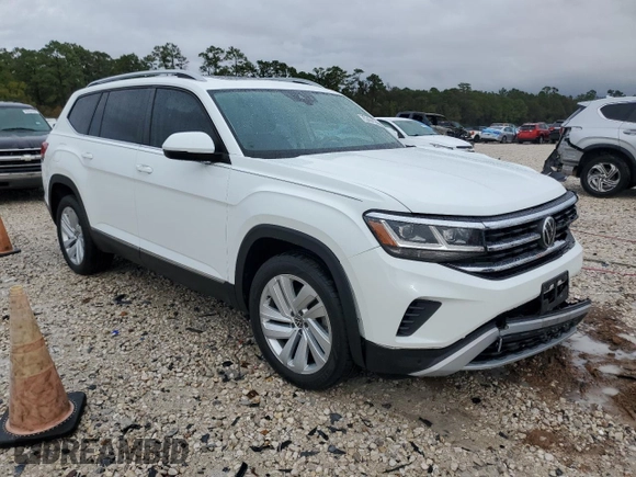 2021 Volkswagen Atlas SEL with VIN 1V2ER2CA5MC573264, listed as a Copart auction lot 84921024 with 88,994 mi miles and Salvage title. Bid and sale history available at DreamBid. Image 4.