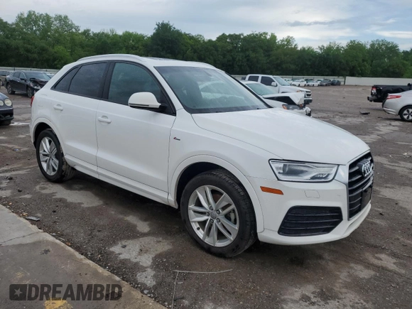 2018 Audi Q3 Premium with VIN WA1BCCFSXJR019611, listed as a Copart auction lot 55286305 with 108,898 mi miles and Salvage title. Bid and sale history available at DreamBid. Image 4.