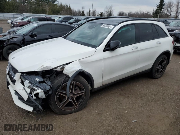 2021 Mercedes-Benz GLC 300 with VIN W1N0G8EB0MV264079, listed as a Copart auction lot 84790434 with 77,651 mi miles and Clean title. Bid and sale history available at DreamBid. Image 1.