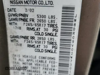 2002 Nissan Pathfinder SE с VIN JN8DR09Y02W730169, выставлен на аукционе Copart как лот 55137825 с пробегом 212 076 миль миль и Списание • Salvage title. История ставок и продаж доступна на DreamBid. Изображение 13.