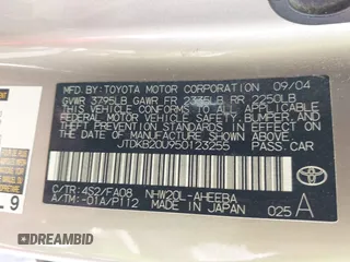 2005 Toyota Prius with VIN JTDKB20U950123255, listed as a IAAI auction lot 42256870 with 226,904 mi miles and . Bid and sale history available at DreamBid. Image 9.