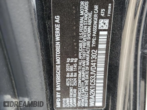 2018 BMW 2 Series 230i xDrive with VIN WBA2K1C53JVD41302, listed as a Copart auction lot 79075064 with 0 mi miles and Salvage Title. Bid and sale history available at carsss.com. Image 12.