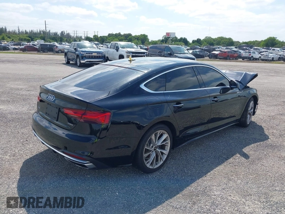 2021 Audi A5 Sportback Premium with VIN WAUABCF53MA036944, listed as a IAAI auction lot 38746591 with 35,881 mi miles. Bid and sale history available at carsss.com. Image 4.