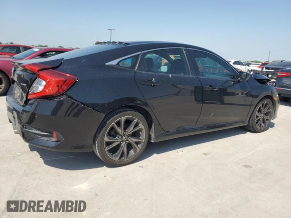 2019 Honda Civic Sport with VIN 19XFC2F81KE045324, listed as a Copart auction lot 53576965 with 110,836 mi miles and Salvage title. Bid and sale history available at DreamBid. Image 3.