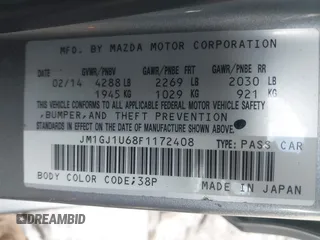 2015 Mazda 6 i Sport with VIN JM1GJ1U68F1172408, listed as a IAAI auction lot 41656486 with 161,581 mi miles. Bid and sale history available at carsss.com. Image 9.