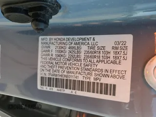 2022 Honda CR-V EX-L with VIN 7FARW1H83NE011741, listed as a Copart auction lot 47458685 with 47,179 mi miles and Salvage Title. Bid and sale history available at carsss.com. Image 14.
