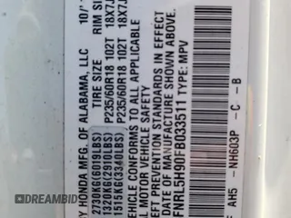 2015 Honda Odyssey Touring Elite z VIN 5FNRL5H90FB033511, wystawiony jako Copart lot #67718683 z przebiegiem Nie podano mil oraz Szkoda całkowita • Salvage title. Historia ofert i sprzedaży dostępna na DreamBid. Obrazek 13.