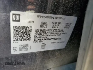2023 Chevrolet Tahoe Z71 z VIN 1GNSKPKD4PR420515, wystawiony jako Copart lot #47783215 z przebiegiem 38 342 mil mil oraz Szkoda całkowita • Salvage title. Historia ofert i sprzedaży dostępna na DreamBid. Obrazek 15.