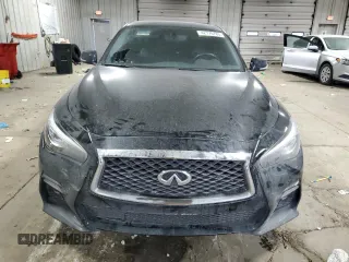 2020 Infiniti Q50 Red Sport 400 with VIN JN1FV7AR5LM660262, listed as a Copart auction lot 42776785 with 21,617 mi miles and Salvage Title. Bid and sale history available at carsss.com. Image 5.