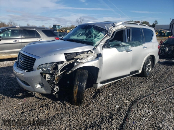 2012 Infiniti QX56 8-passenger with VIN JN8AZ2ND0C9716452, listed as a Copart auction lot 84933724 with 127,884 mi miles and Salvage Title. Bid and sale history available at carsss.com. Image 1.