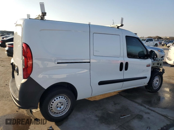 2020 Ram ProMaster City Cargo Van Tradesman with VIN ZFBHRFAB2L6P19766, listed as a Copart auction lot 44208085 with 121,697 mi miles and Salvage Title. Bid and sale history available at carsss.com. Image 3.