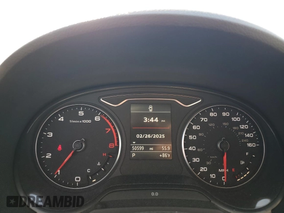 2015 Audi A3 Premium Plus with VIN WAUEFGFF8F1039136, listed as a Copart auction lot 46832785 with 50,599 mi miles and Clean title. Bid and sale history available at DreamBid. Image 9.