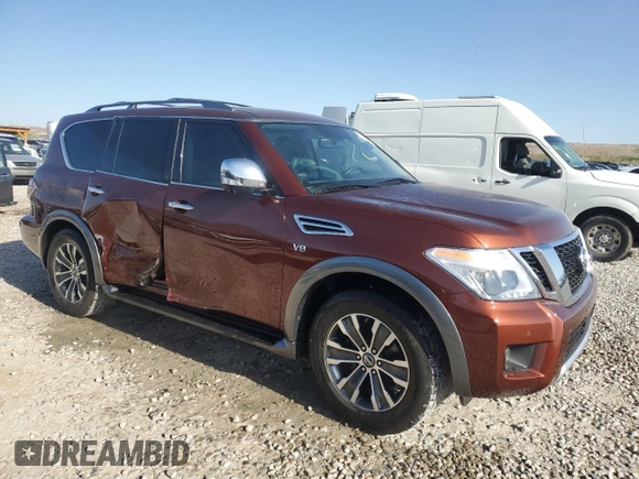 2018 Nissan Armada SL with VIN JN8AY2NC1J9557769, listed as a Copart auction lot 53961105 with 55,678 mi miles and Salvage Title. Bid and sale history available at carsss.com. Image 4.