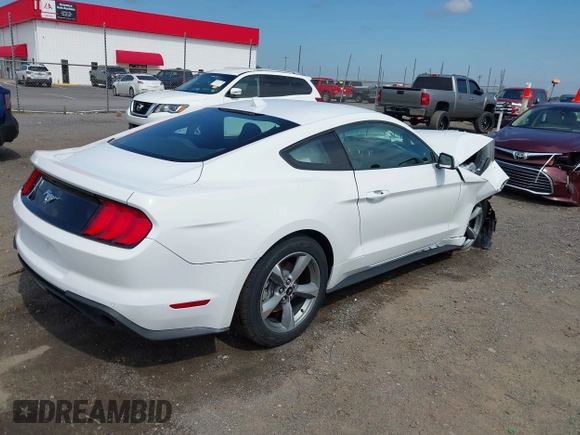 2021 Ford Mustang EcoBoost with VIN 1FA6P8THXM5153232, listed as a IAAI auction lot 42458757 with 45,267 mi miles and . Bid and sale history available at DreamBid. Image 4.