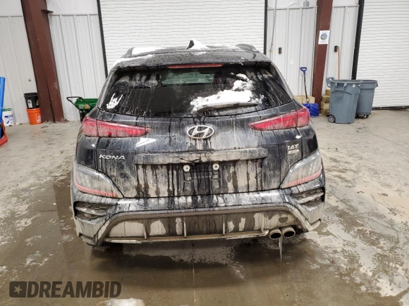 2022 Hyundai Kona N Line with VIN KM8K3CA35NU838465, listed as a Copart auction lot 44417115 with 91,217 mi miles and Salvage Title. Bid and sale history available at carsss.com. Image 6.