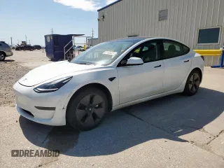 2023 Tesla Model 3 with VIN 5YJ3E1EA3PF436245, listed as a Copart auction lot 61155685 with 26,428 mi miles and Salvage title. Bid and sale history available at DreamBid. Image 1.
