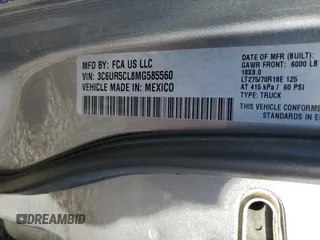 2021 Ram 2500 Tradesman with VIN 3C6UR5CL8MG585560, listed as a Copart auction lot 88723775 with 95,492 mi miles and Salvage Title. Bid and sale history available at carsss.com. Image 12.