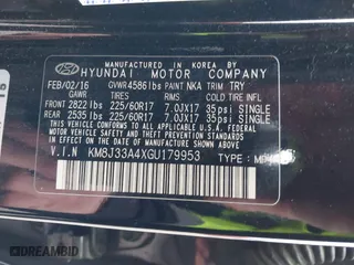 2016 Hyundai Tucson SE with VIN KM8J33A4XGU179953, listed as a IAAI auction lot 41771885 with 103,139 mi miles. Bid and sale history available at carsss.com. Image 9.