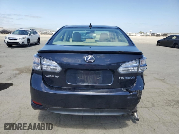 2010 Lexus HS 250h with VIN JTHBB1BA7A2023469, listed as a Copart auction lot 53436635 with 183,541 mi miles and Salvage Title. Bid and sale history available at carsss.com. Image 6.