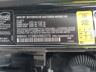 2013 BMW X1 xDrive28i with VIN WBAVL1C58DVR82070, listed as a IAAI auction lot 41849986 with 136,394 mi miles. Bid and sale history available at carsss.com. Image 9.
