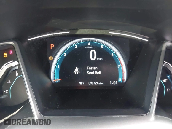 2017 Honda Civic Sedan EX-T with VIN 19XFC1F32HE010587, listed as a IAAI auction lot 41793102 with 98,724 mi miles. Bid and sale history available at carsss.com. Image 7.
