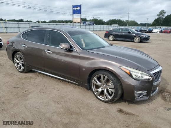 2015 Infiniti Q70L with VIN JN1BY1PP7FM601162, listed as a Copart auction lot 68583954 with 173,602 mi miles and Salvage Title. Bid and sale history available at carsss.com. Image 4.