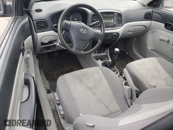 2007 Hyundai Accent GS with VIN KMHCM36C47U039595, listed as a Copart auction lot 43399775 with 107,882 mi miles and Salvage title. Bid and sale history available at DreamBid. Image 8.