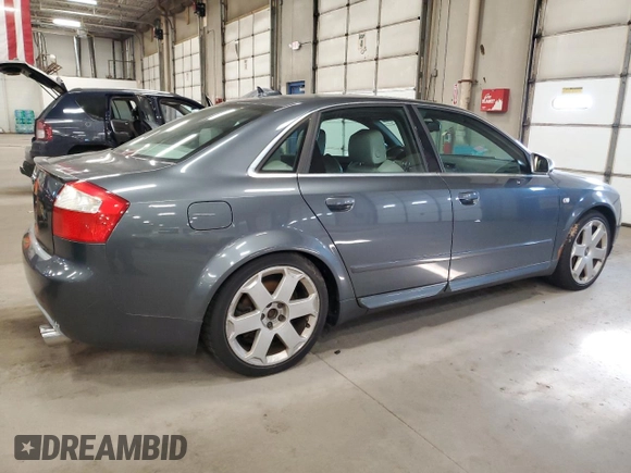 2005 Audi S4 z VIN WAUPL68E85A066495, wystawiony jako Copart lot #41601885 z przebiegiem Nie podano mil oraz Czysty tytuł • Clean title. Historia ofert i sprzedaży dostępna na DreamBid. Obrazek 3.