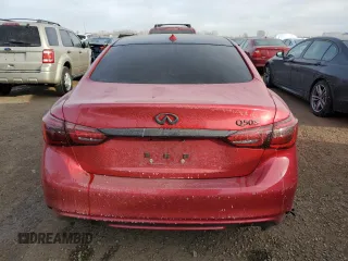 2020 Infiniti Q50 Red Sport 400 with VIN JN1FV7AR5LM660021, listed as a Copart auction lot 84025314 with 69,032 mi miles and Salvage Title. Bid and sale history available at carsss.com. Image 6.