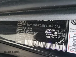 2018 Mercedes-Benz Metris Passenger with VIN WD4PG2EE1J3461093, listed as a Copart auction lot 42635142 with 139,230 mi miles and . Bid and sale history available at carsss.com. Image 10.