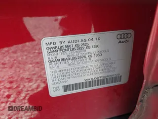 2010 Audi Q5 Premium Plus z VIN WA1LKAFP9AA096749, wystawiony jako IAAI lot #42058422 z przebiegiem 163 772 mil mil oraz . Historia ofert i sprzedaży dostępna na DreamBid. Obrazek 9.