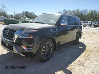 2022 Nissan Armada Platinum with VIN JN8AY2DA4N9392984, listed as a Copart auction lot 48043855 with 18,185 mi miles and Salvage Title. Bid and sale history available at DreamBid. Image 1.