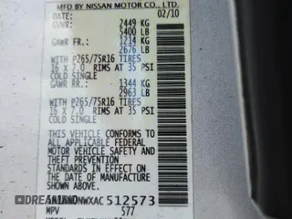 2010 Nissan Xterra S with VIN 5N1AN0NWXAC512573, listed as a Copart auction lot 60401525 with 109,358 mi miles and Salvage title. Bid and sale history available at DreamBid. Image 14.