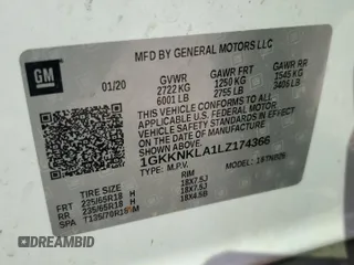 2020 GMC Acadia SLE z VIN 1GKKNKLA1LZ174366, wystawiony jako Copart lot #51362935 z przebiegiem 121 957 mil mil oraz Szkoda całkowita • Salvage title. Historia ofert i sprzedaży dostępna na DreamBid. Obrazek 15.