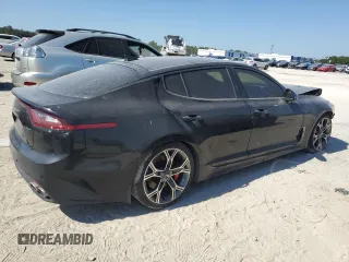 2020 Kia Stinger GT with VIN KNAE35LC8L6072093, listed as a Copart auction lot 77596574 with 77,347 mi miles and Salvage Title. Bid and sale history available at DreamBid. Image 3.