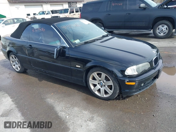 2002 BMW 3 Series 325Ci with VIN WBABS334X2JY59805, listed as a IAAI auction lot 41329486 with 163,893 mi miles and . Bid and sale history available at DreamBid. Image 1.