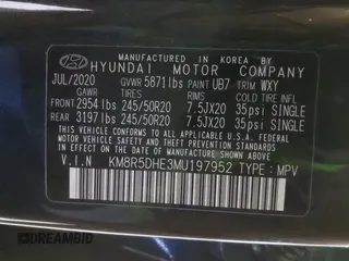 2021 Hyundai Palisade Limited z VIN KM8R5DHE3MU197952, wystawiony jako IAAI lot #41574649 z przebiegiem 105 342 mil mil oraz . Historia ofert i sprzedaży dostępna na DreamBid. Obrazek 9.