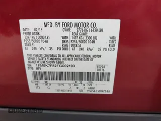2015 Ford Explorer Limited z VIN 1FM5K7F82FGC02193, wystawiony jako IAAI lot #42418750 z przebiegiem 256 275 mil mil oraz . Historia ofert i sprzedaży dostępna na DreamBid. Obrazek 9.