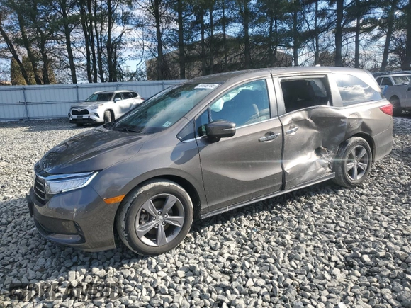 2021 Honda Odyssey EX with VIN 5FNRL6H57MB036907, listed as a Copart auction lot 44449705 with 40,863 mi miles and Salvage Title. Bid and sale history available at DreamBid. Image 1.