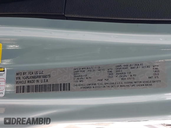 2024 Jeep Wrangler Sport S with VIN 1C4RJXN65RW166079, listed as a IAAI auction lot 41795439 with 14,937 mi miles and . Bid and sale history available at DreamBid. Image 9.