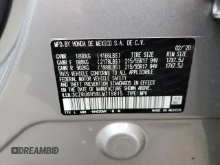 2020 Honda HR-V EX with VIN 3CZRU6H58LM719815, listed as a Copart auction lot 44361495 with 34,679 mi miles and Salvage Title. Bid and sale history available at carsss.com. Image 12.
