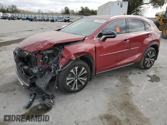 2020 Lexus NX with VIN JTJSARDZ8L5011464, listed as a Copart auction lot 44182665 with 45,620 mi miles and Salvage Title. Bid and sale history available at carsss.com. Image 1.