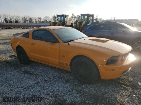 2007 Ford Mustang GT Deluxe with VIN 1ZVFT82HX75259446, listed as a Copart auction lot 43974115 with 129,547 mi miles and Salvage Title. Bid and sale history available at carsss.com. Image 4.