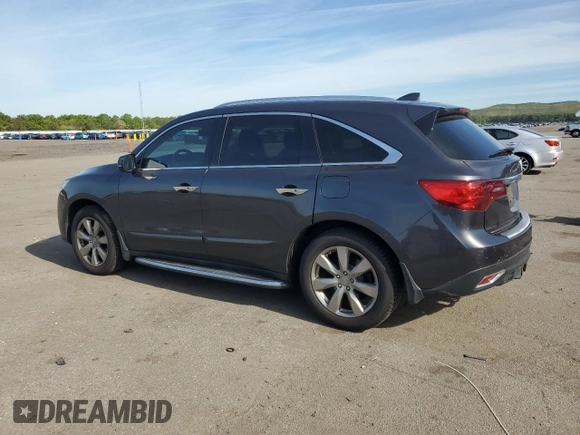 2014 Acura MDX Advance with VIN 5FRYD4H84EB047743, listed as a Copart auction lot 56461905 with 130,525 mi miles and Salvage title. Bid and sale history available at DreamBid. Image 2.