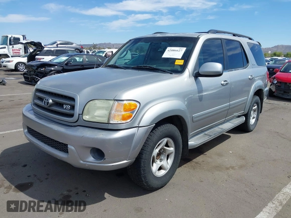 2002 Toyota Sequoia SR5 with VIN 5TDZT34A32S113234, listed as a IAAI auction lot 42086627 with 282,821 mi miles and . Bid and sale history available at carsss.com. Image 17.