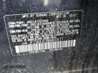 2022 Subaru Forester Sport with VIN JF2SKAJC3NH400677, listed as a Copart auction lot 50601685 with 63,918 mi miles and Salvage Title. Bid and sale history available at carsss.com. Image 14.