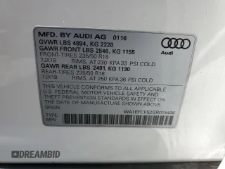 2016 Audi Q3 Premium Plus z VIN WA1EFCFS2GR015498, wystawiony jako Copart lot #55750075 z przebiegiem 120 548 mil mil oraz Czysty tytuł • Clean title. Historia ofert i sprzedaży dostępna na DreamBid. Obrazek 13.